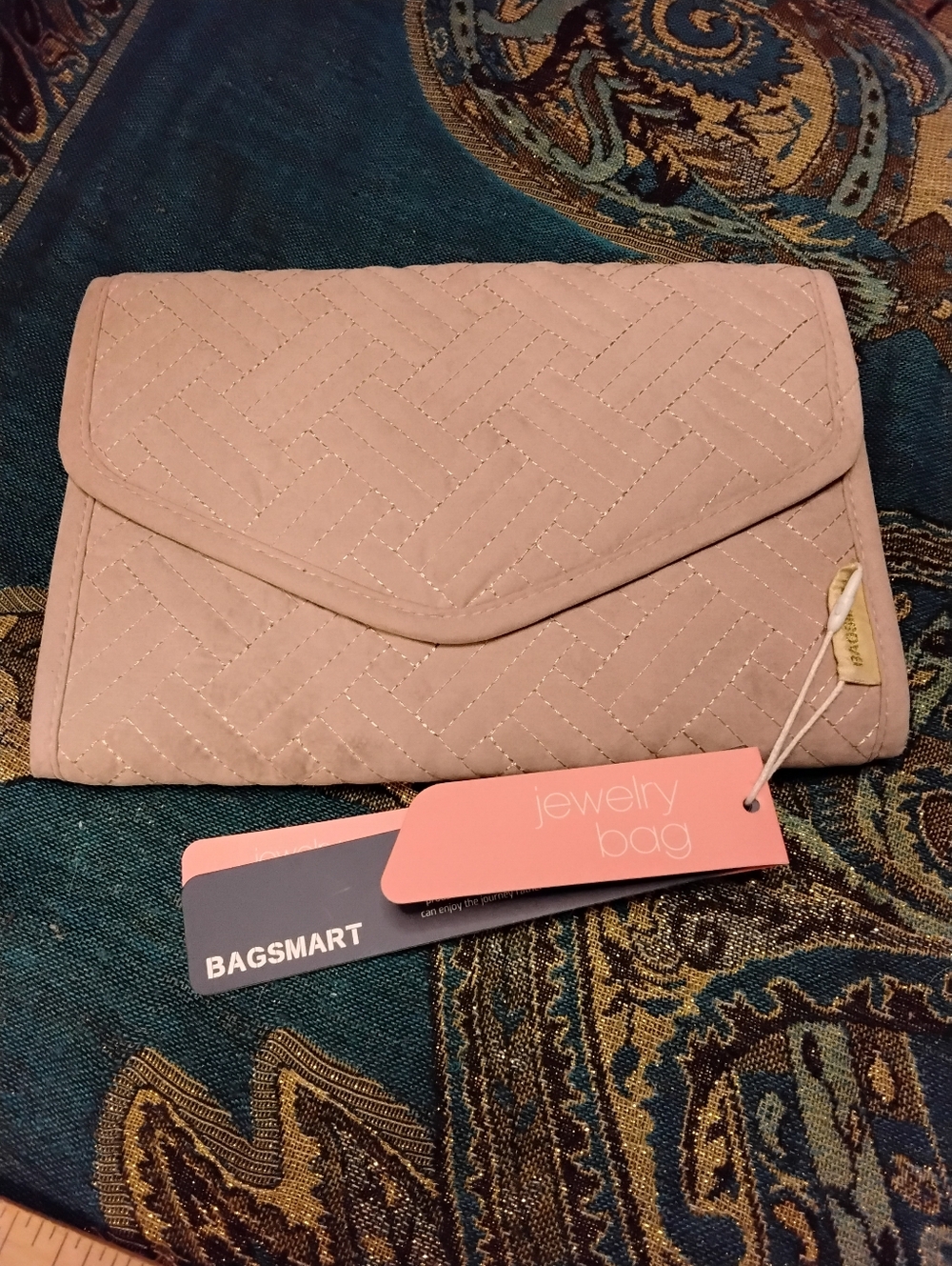 Soft Travel Jewelry Organizer Pink Foldable NWT